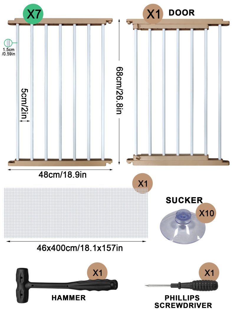 URbazaar 36.6 in(H) Decorative Pets Fence with Gate,8 Panels Total 24.4 Ft(L) Heavy Duty Iron Animal Barrier Fence for Yard,Suitable for Indoor Pet Or Outdoor Dog Fencing, Border Fenc - Image 2